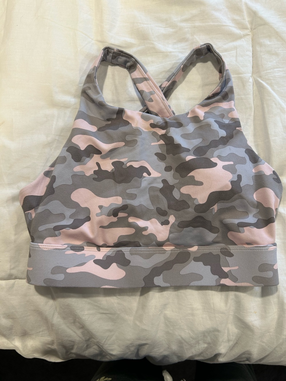 Old Navy Pink & Gray Camo Crossback Sports Bra